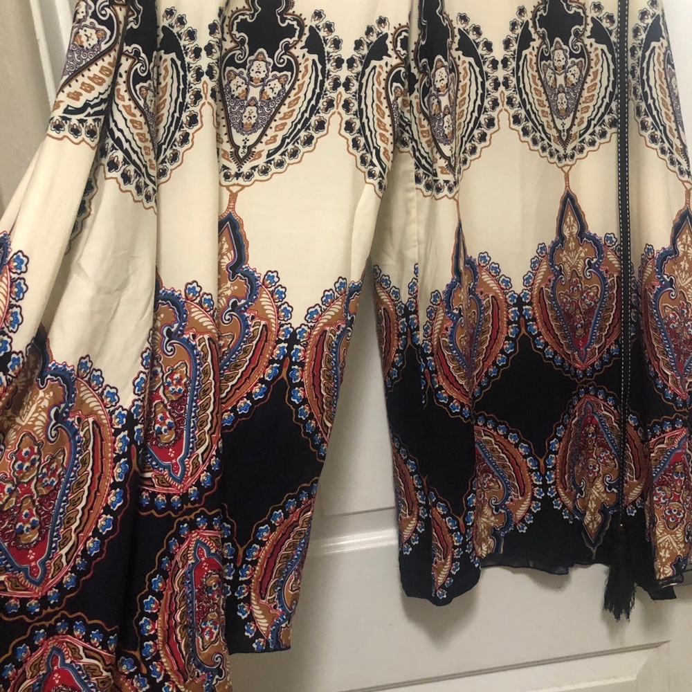 Women's Wide-Leg Printed Palazzo Pants - Black & WhiteXS - Picture 5 of 11